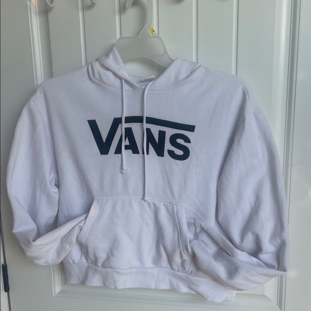 Vans M White and Black cropped  Logo Hoodie